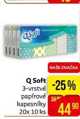 Teta Q soft 3-vrstvé papírové kapesníky 20x 10 ks nabídka