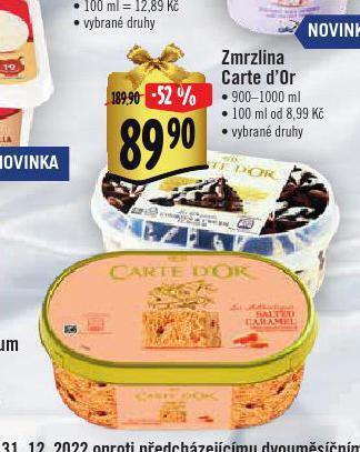 Jip Carte d'or zmrzlina nabídka