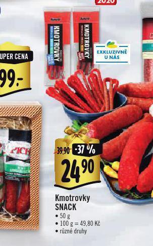 Albert Kmotrovky snack nabídka