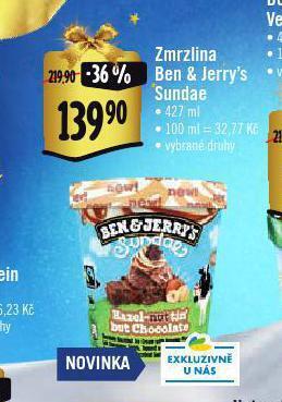 Jip Zmrzlina ben & jerry's nabídka
