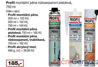 Barvy a laky drogerie Profil montážní pěna nízkoexpanzní pistolová, 750 ml nabídka