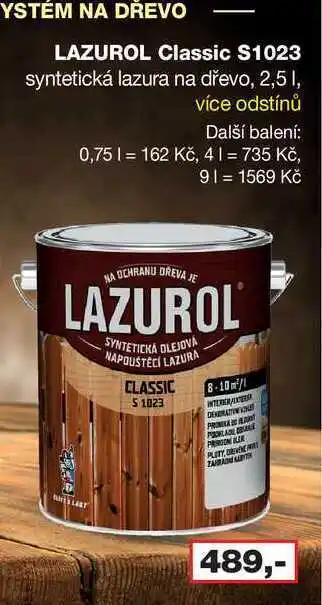 Barvy a laky drogerie Lazurol classic s1023 syntetická lazura na dřevo, 2,5l nabídka
