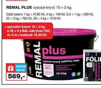 Barvy a laky drogerie Remal plus vysoce kryvý 15+3 kg nabídka