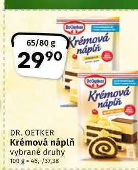 Coop Dr. oetker krémová náplň 65g/80g vybrané druhy nabídka