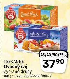 Teekanne ovocný čaj, vybrané druhy 45/40/50/35g