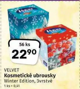 Coop Velvet kosmetické ubrousky winter edition, 3vrstvé 56ks nabídka