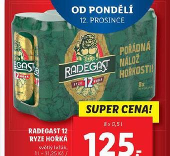 Lidl Pivo radegast ryze hořká 12 nabídka