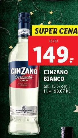 Lidl Cinzano bianco nabídka