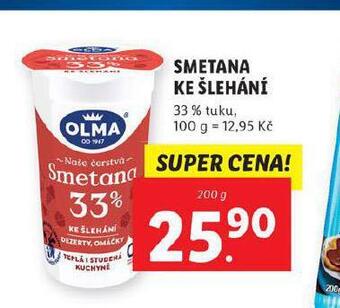 Lidl Olma smetana ke šlehání 33% nabídka