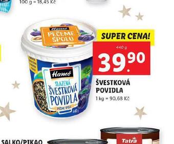 Lidl Švestková povidla nabídka