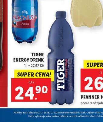 Lidl Tiger energy drink nabídka