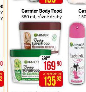 Teta Garnier body food nabídka