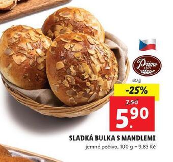 Lidl Sladká bulka s mandlemi nabídka