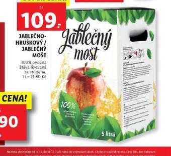 Lidl Jablečno-hruškový / jablečný mošt nabídka