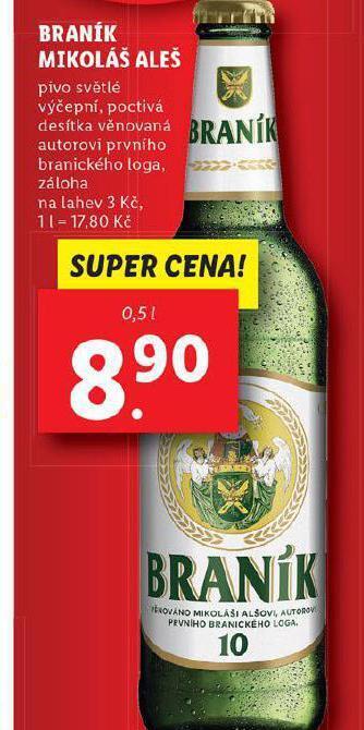 Lidl Pivo braník mikoláš aleš nabídka