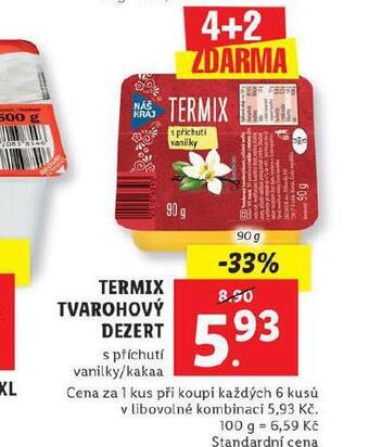Lidl Termix tvarohový dezert nabídka