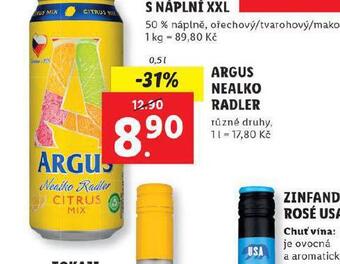 Lidl Argus nealko radler nabídka