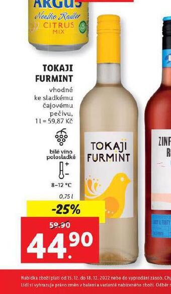 Lidl Tokaji furmint nabídka