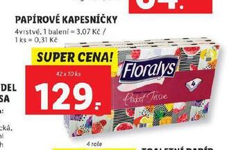 Lidl Florasyl papírové kapesníky nabídka