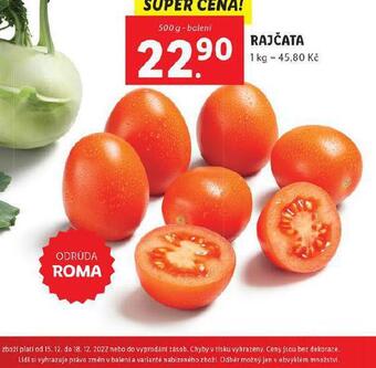 Lidl Rajčata nabídka
