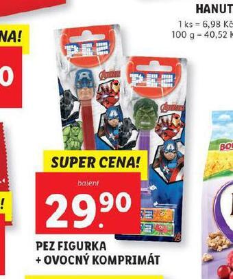 Lidl Pez figurka + ovocný komprimát nabídka