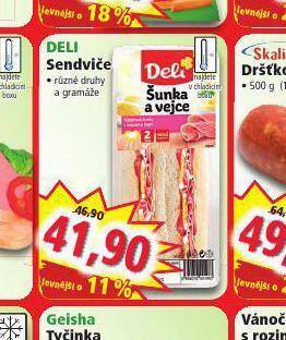 Norma Deli sendviče nabídka