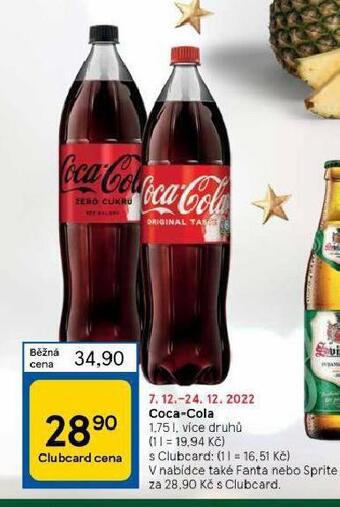Tesco Coca cola, fanta, sprite nabídka