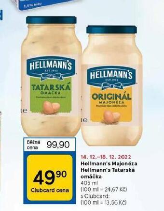 Tesco Hellmann´s tatarská omáčka, majonéza nabídka