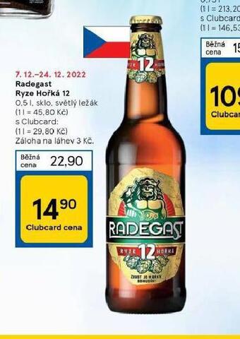 Tesco Pivo radegast ryze hořká 12 nabídka