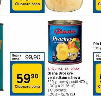 Tesco Giana broskve nabídka