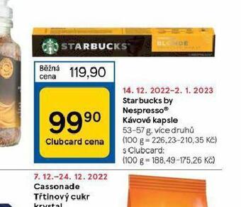 Tesco Starbucks by nespresso kávové kapsle nabídka