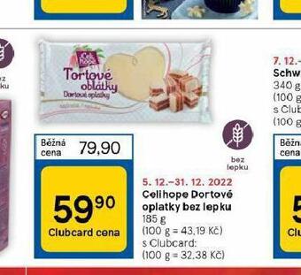Tesco Celihope dortové oplatky bez lepku nabídka