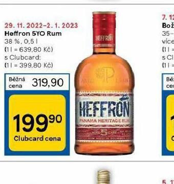 Tesco Heffron 5yo rum nabídka