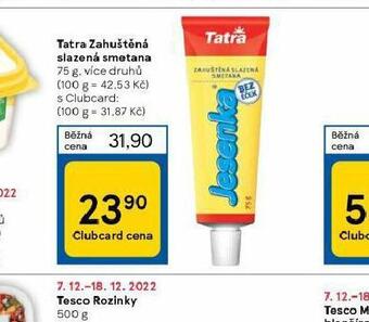 Tesco Tatra zahuštěná slazená smetana nabídka