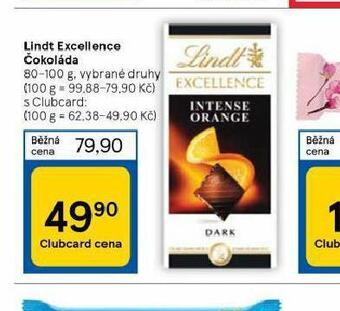 Tesco Lindt excellence čokoláda nabídka
