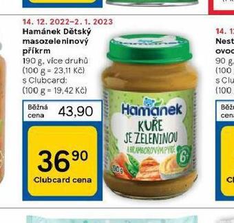 Tesco Hamánek dětský masozeleninový příkrm nabídka