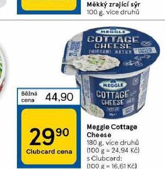 Tesco Meggle cottage cheese nabídka