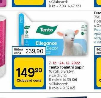 Tesco Tento toaletní papír nabídka