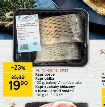Tesco Kapr porce, půlka nabídka