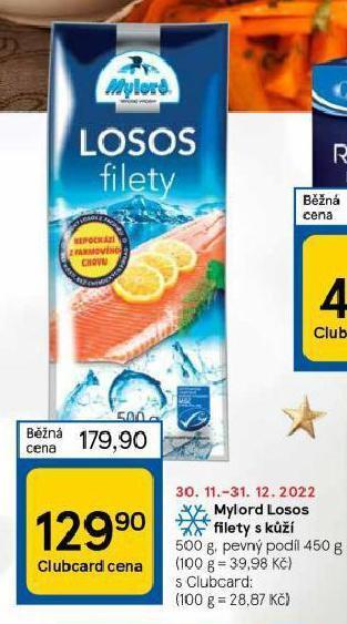Tesco Mylord losos filety s kůží nabídka