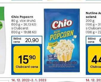 Tesco Chio popcorn nabídka