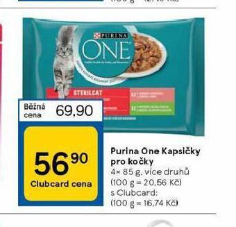 Tesco Purina one kapsičky pro kočky nabídka