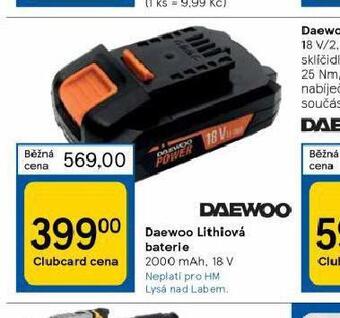 Tesco Daewoo lithiová baterie nabídka