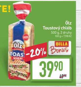 Billa Ölz toustový chléb 500 g nabídka