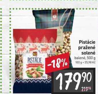 Billa Pistácie pražené solené balené, 500 g nabídka