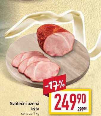 Billa Sváteční uzená kýta cena za 1 kg nabídka