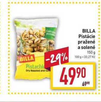 Billa Billa pistácie pražené a solené 150 g nabídka