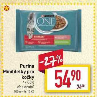 Billa Purina minifiletky pro kočky 4x 85 g nabídka