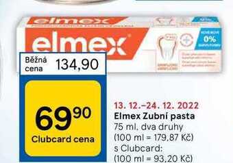 Tesco Elmex zubní pasta 75 ml nabídka