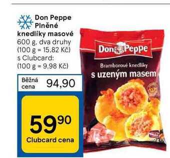 Tesco Don peppe plněné knedlíky masové 600 g nabídka